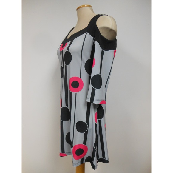 NWT Luc Fontaine Grey Pink Cold Shoulder Tunic, size 12 & 14 - Picture 3 of 5